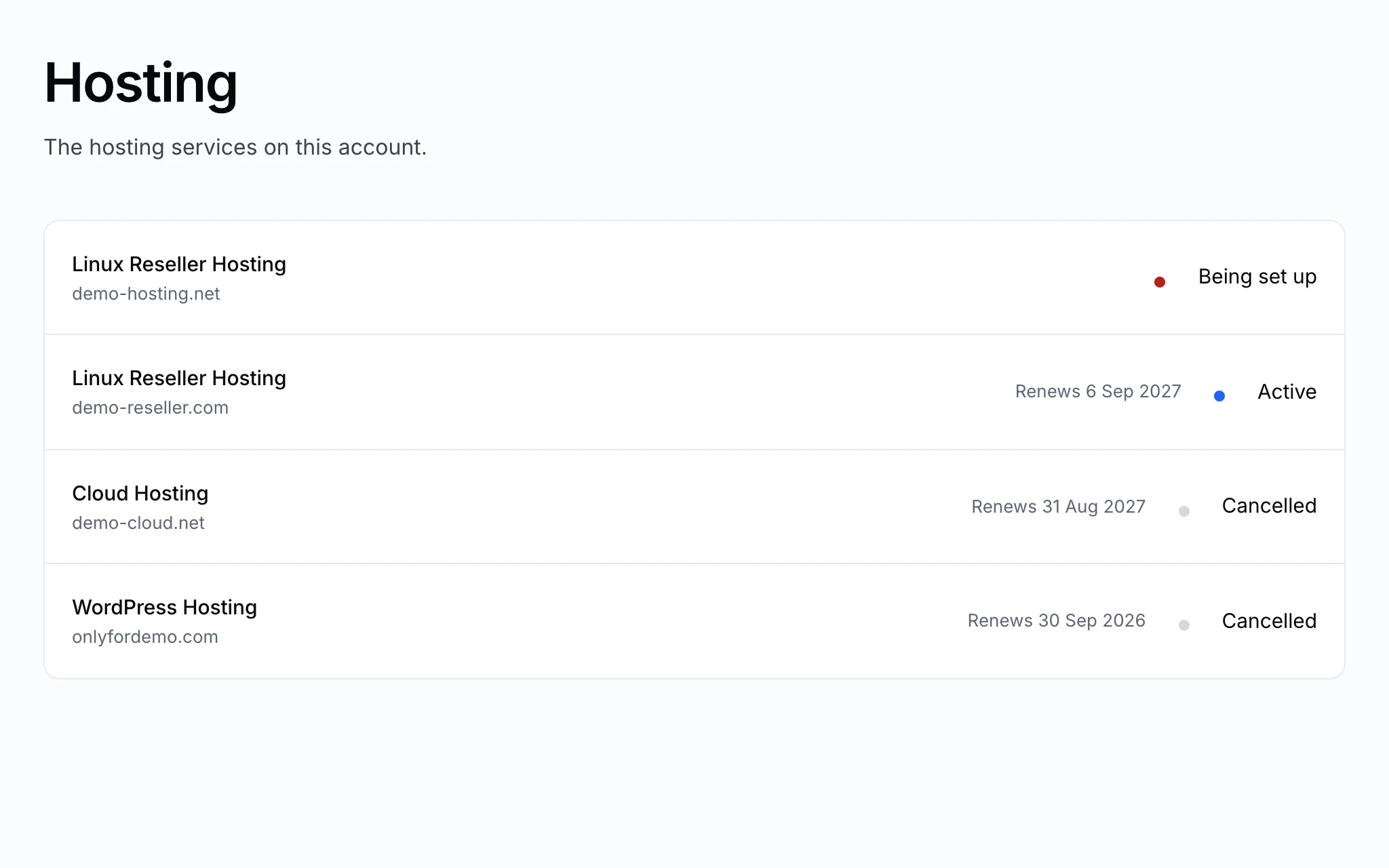 Your hosting packages